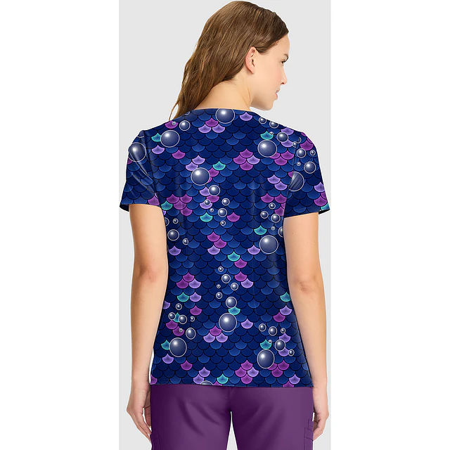 TOP CLÍNICO ESTAMPADO MUJER, TOONIFORMS DISNEY TF626 PRTO