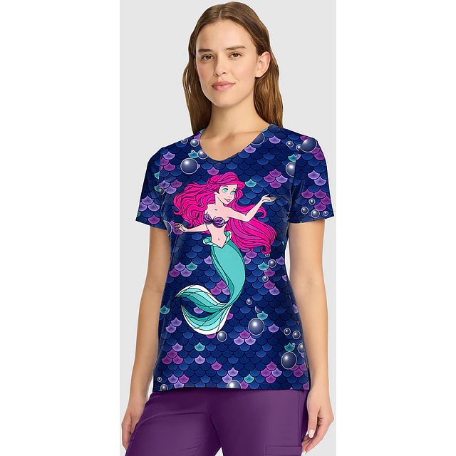 TOP CLÍNICO ESTAMPADO MUJER, TOONIFORMS DISNEY TF626 PRTO