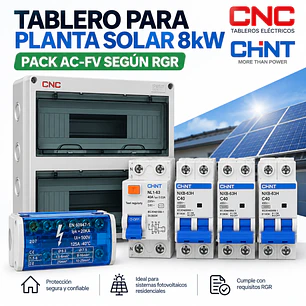 ☀️⚡ Tablero para Planta Solar 8kW Pack | AC-FV según RGR