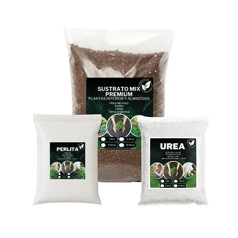 Kit de siembra Sustrato Premium + Perlita + Fertilizante