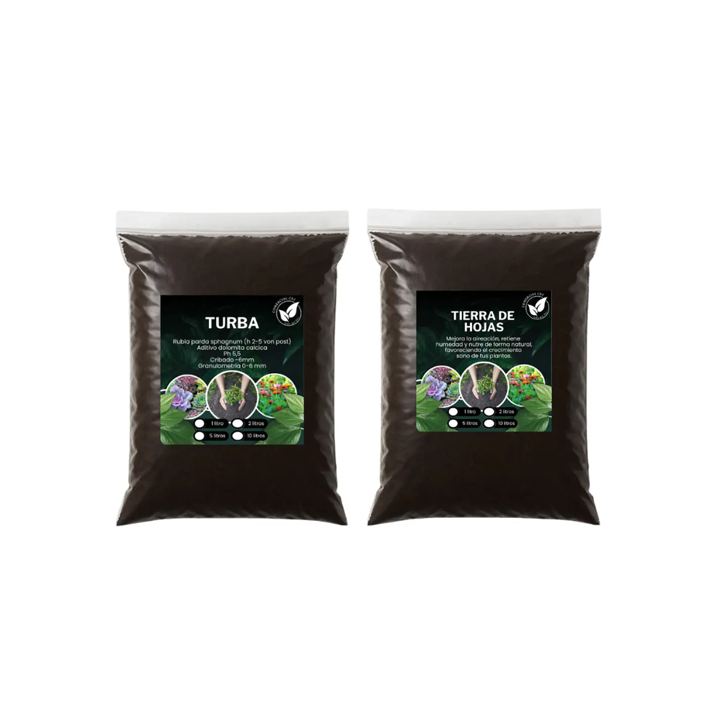 Pack Tierra de Hoja Orgánica 20 L + Turba 5 L 1