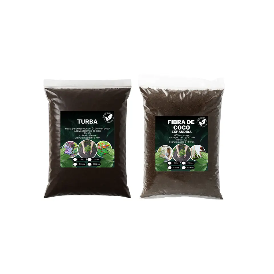 Pack de Sustratos Premium – Turba + Fibra de Coco Expandida 1