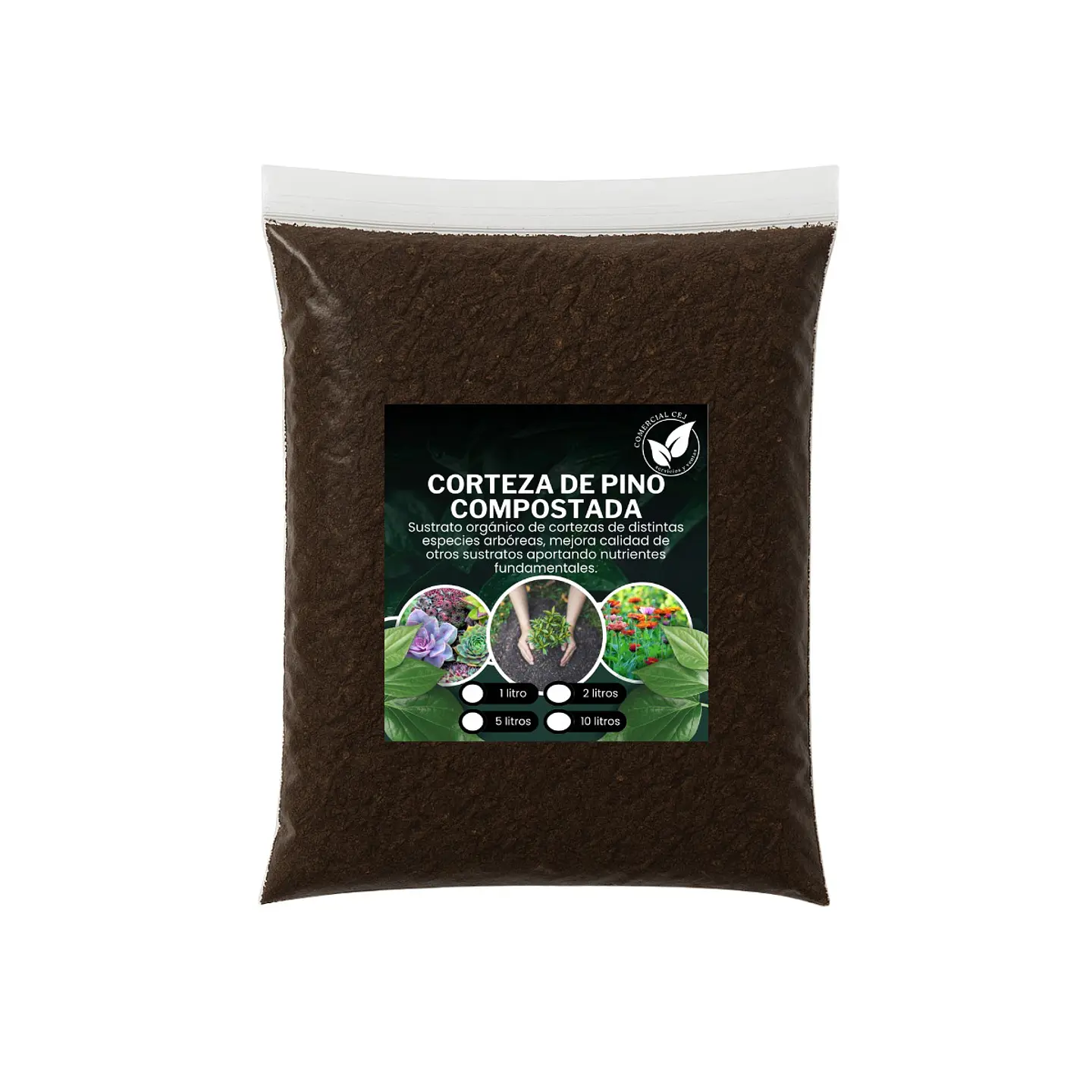 Pack Sustratos 6 en 1: Turba 5 L + Fibra coco 5 L + Humus 5 L + Vermiculita 5 L + Perlita 5L + Compost 5 L 5