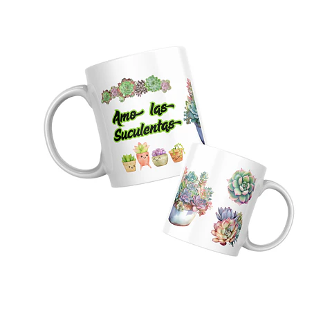 Taza diseño Amo las suculentas