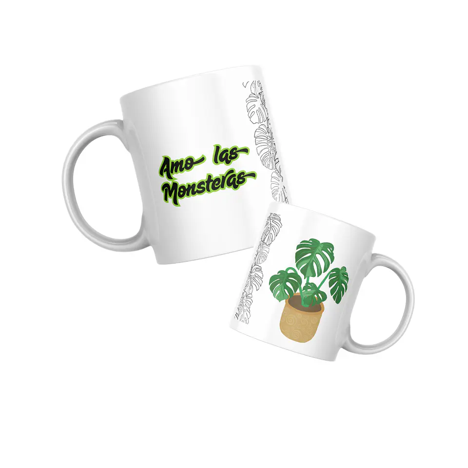 Taza diseño Amo las monsteras 1