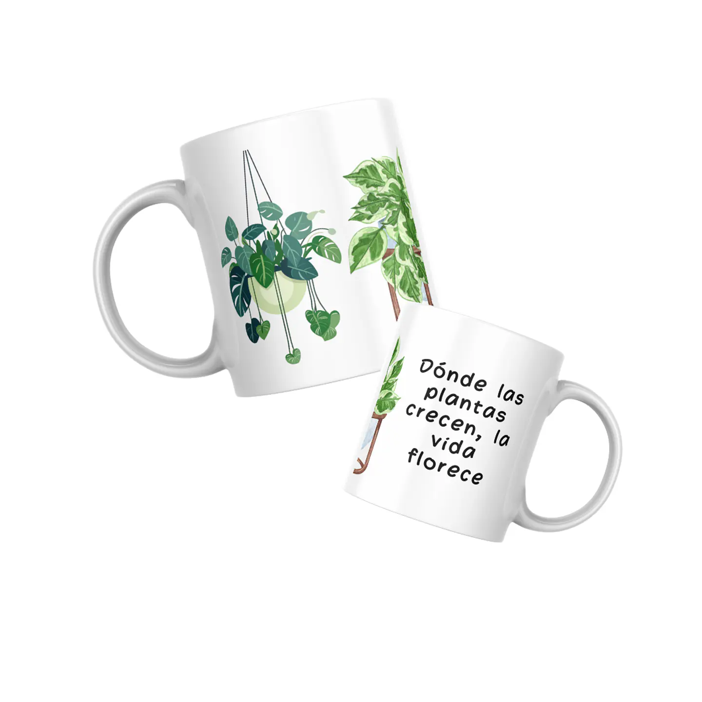 Taza diseño Donde las plantas crecen, la vida florece 1