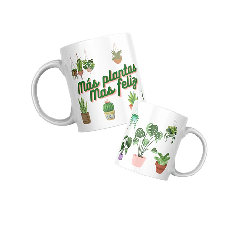 Taza diseño Mas plantas, mas feliz