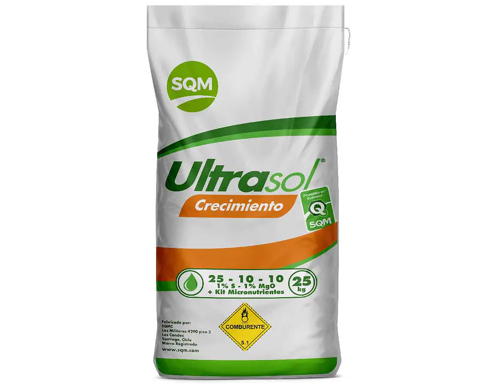 Fertilizante Soluble Ultrasol Crecimiento 25-10-10 NPK  3
