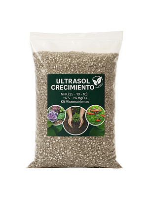 Fertilizante Soluble Ultrasol Crecimiento 25-10-10 NPK 1 Kg
