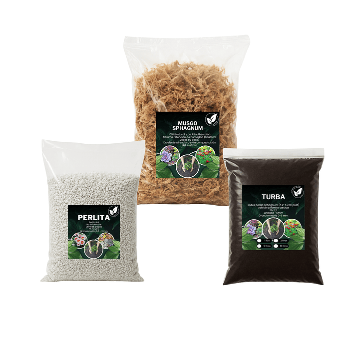 Sustrato Para Plantas Carnívoras Turba 5L - Perlita 5L- Musgo Sphagnum 5L 1