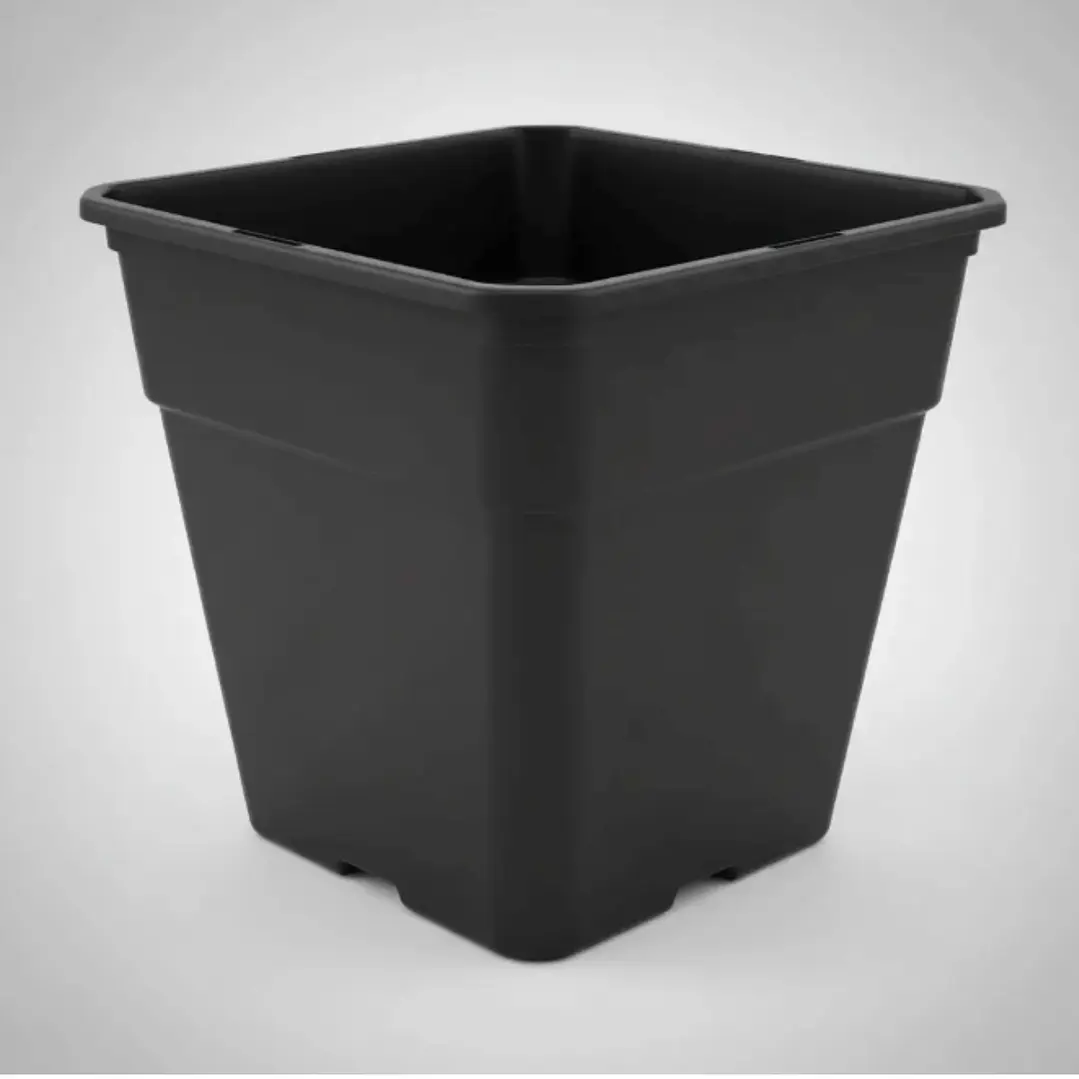 Maceta Cuadrada 20x20x25 De 7 Litros Negro Rectangular 3