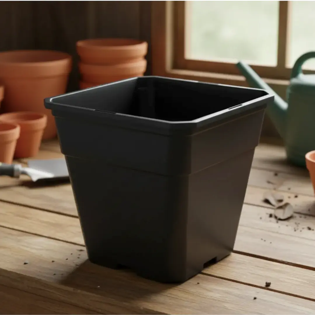 Maceta Cuadrada 20x20x25 De 7 Litros Negro Rectangular 1