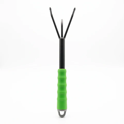 Rastrillo de Mano de 3 Puntas para Jardinería | Cultivador y Escarificador de Tierra