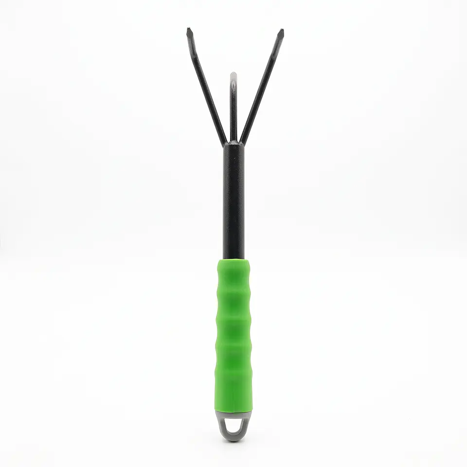 Rastrillo de Mano de 3 Puntas para Jardinería | Cultivador y Escarificador de Tierra 1