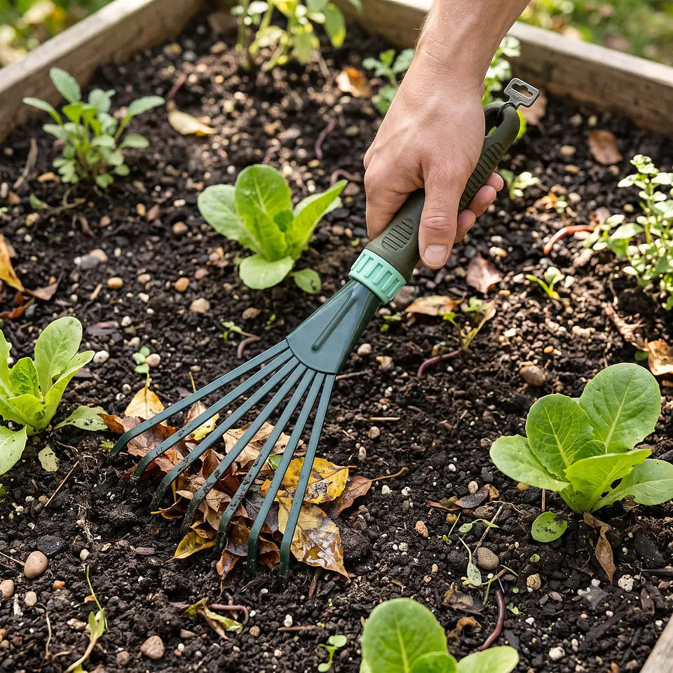 Rastrillo De Mano Para Jardín Escoba Barre Hojas Manual 2
