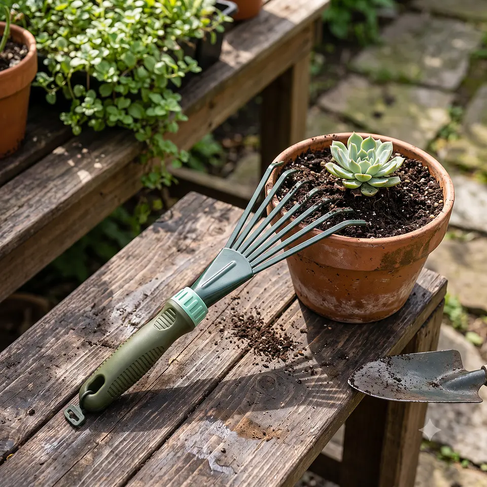 Rastrillo De Mano Para Jardín Escoba Barre Hojas Manual 3