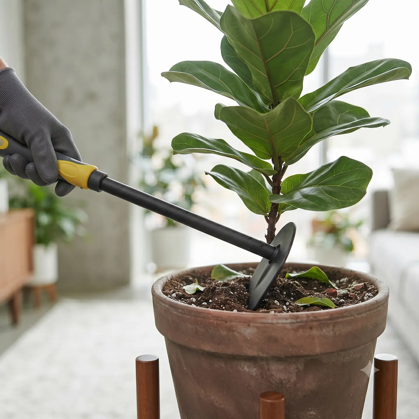 Azadón Cuadrado de Jardinería con Mango Ergonómico Antideslizante | Herramienta para Huertos y Plantas 4