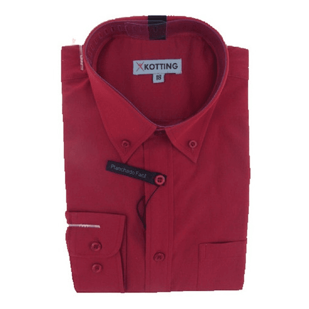 Camisa Niño Trevira Color Liso Manga Larga 5