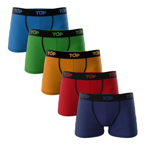 Pack 5 Boxer Niños Color Liso Algodón 3