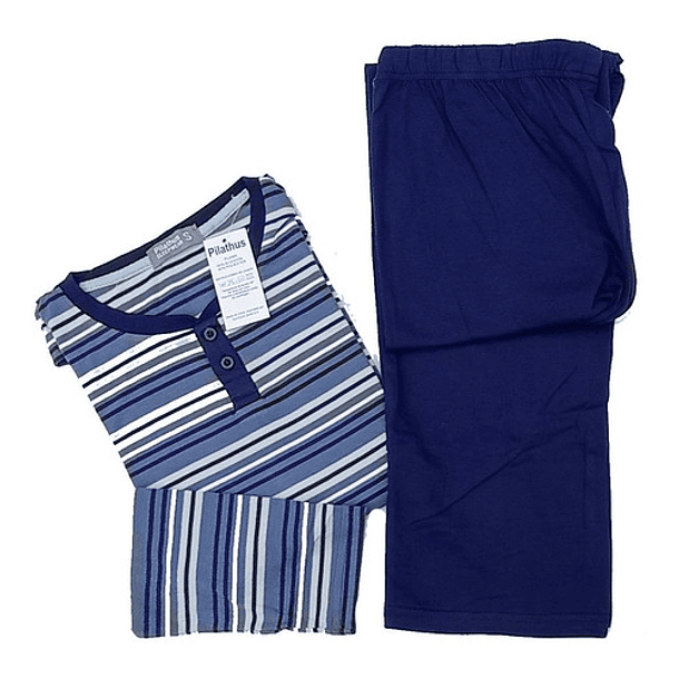 Pijama Largo Algodón Rayado Hombre 1