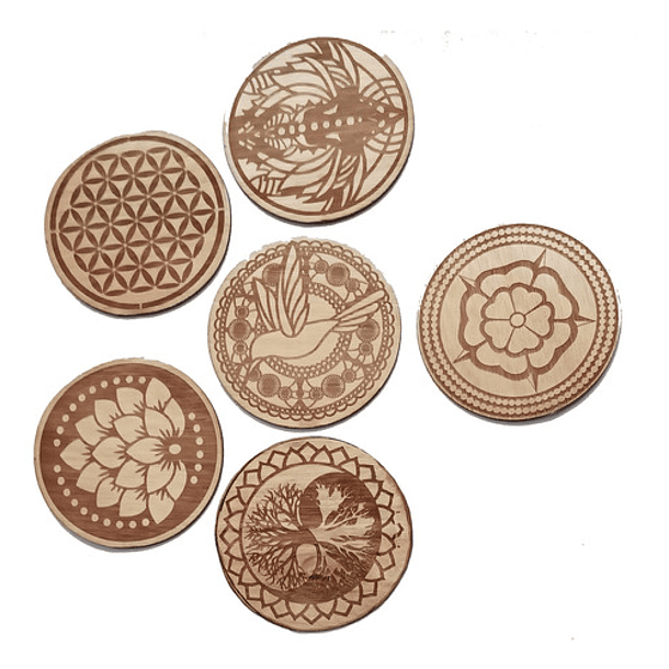 Set 6 Llaveros Colgantes Mandalas 2