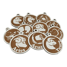 Colgantes Llaveros De Madera Zodiaco