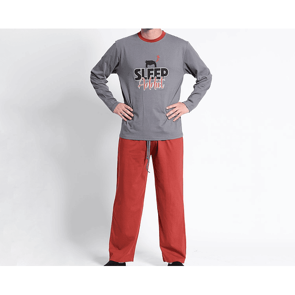 Pijama Largo Hombre Jersey Print 8