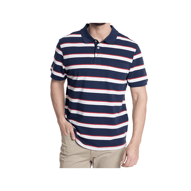 Polera pique hombre con cuello y bolsillo 5