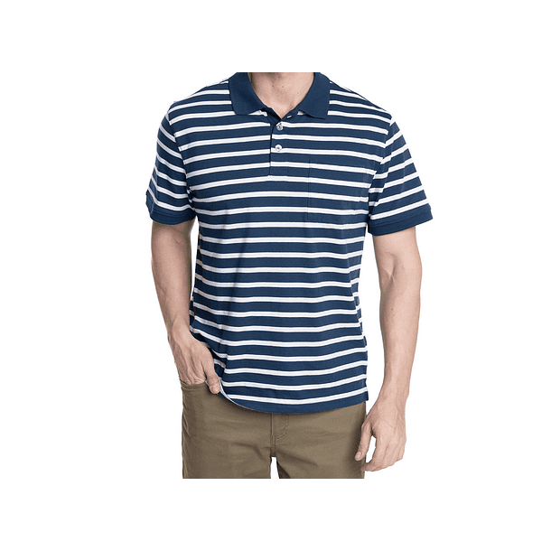Polera pique hombre con cuello y bolsillo 7