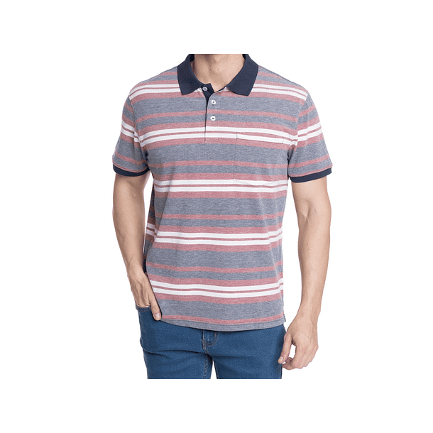 Polera pique hombre con cuello y bolsillo 8