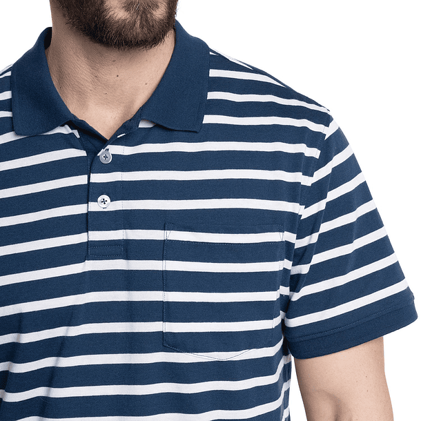 Polera pique hombre con cuello y bolsillo 11