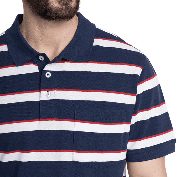 Polera pique hombre con cuello y bolsillo 15