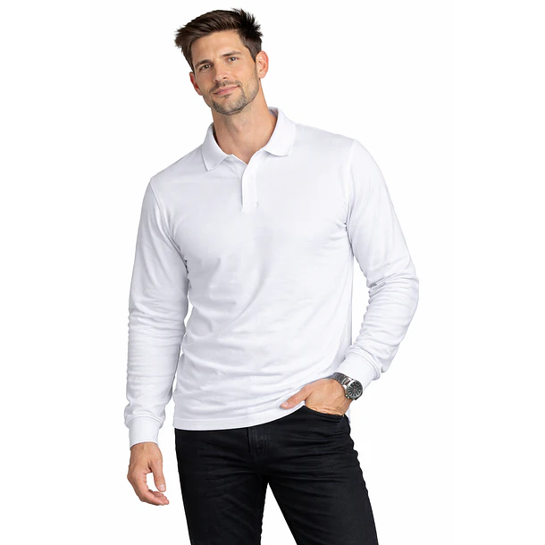 Polera Pique Hombre Manga Larga 18