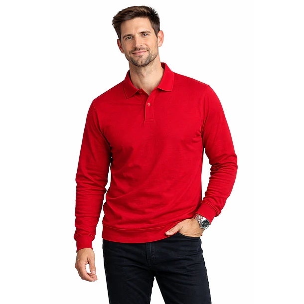 Polera Pique Hombre Manga Larga 19