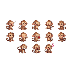 Set de Stickers Animalitos 3d