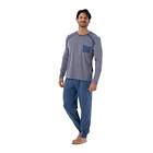 Pijama Largo Algodón Bicolor Hombre 2