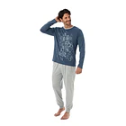 Pijama Largo Algodón Bicolor Hombre 4