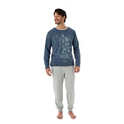 Pijama Largo Algodón Bicolor Hombre 5