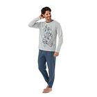 Pijama Largo Algodón Bicolor Hombre 9