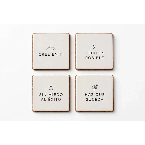  Posa Vaso Ceramica Personalizable por Sublimación - Base Corcho Antideslizante 2