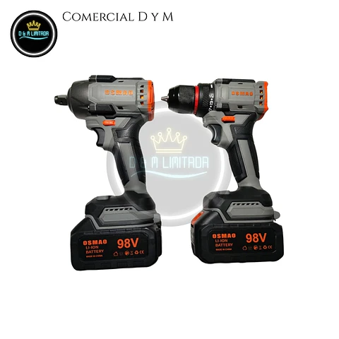 Maleta 2 Herramientas. Taladro atornillador + Llave de impacto OSMAO