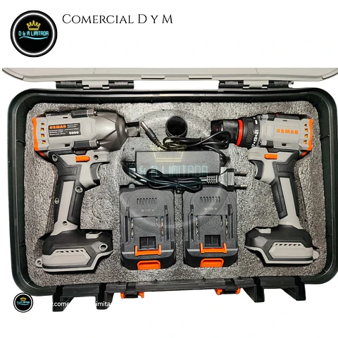 KIT TALADRO PERCUTOR + LLAVE DE IMPACTO OSMAO