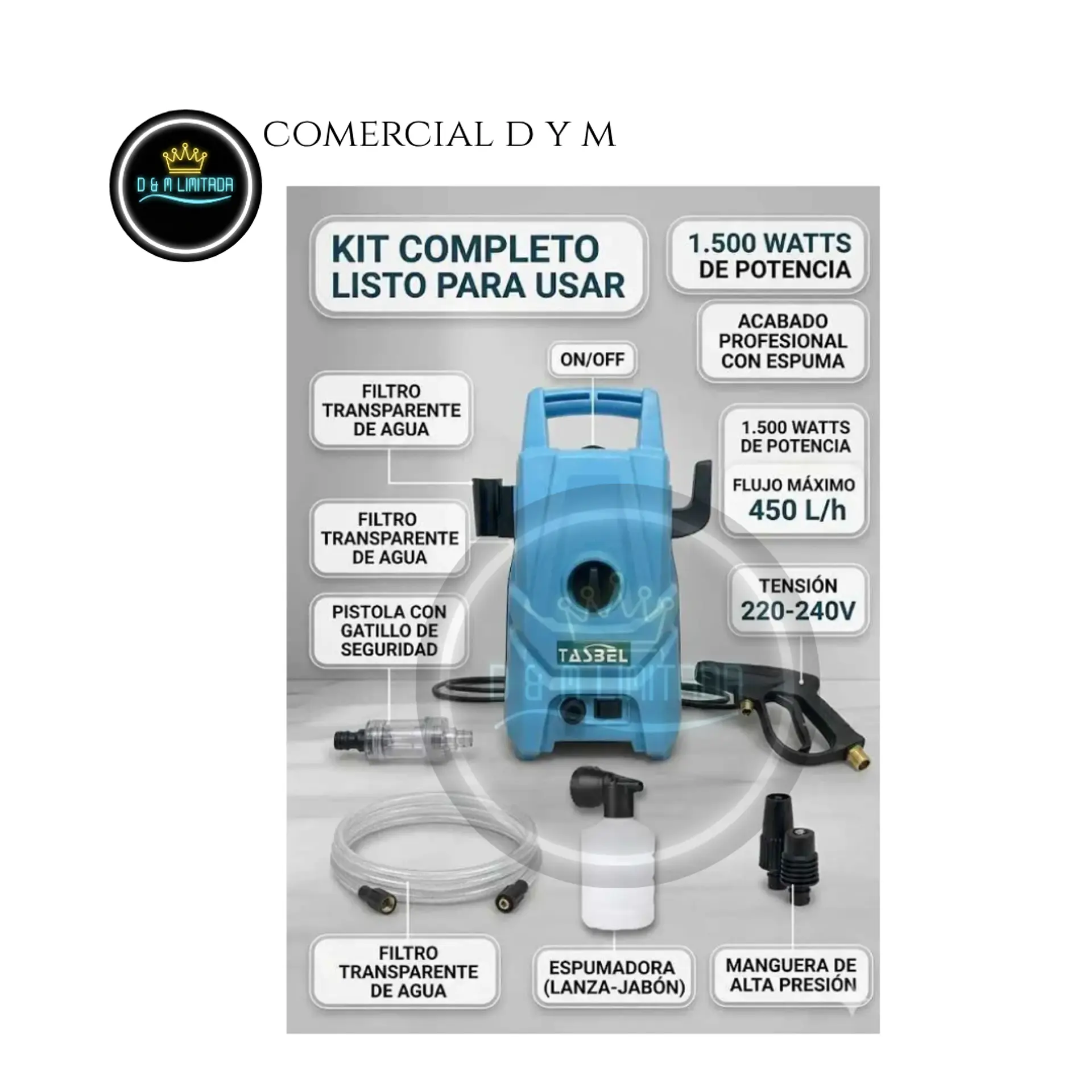 HIDROLAVADORA ELECTRICA 1500W 5