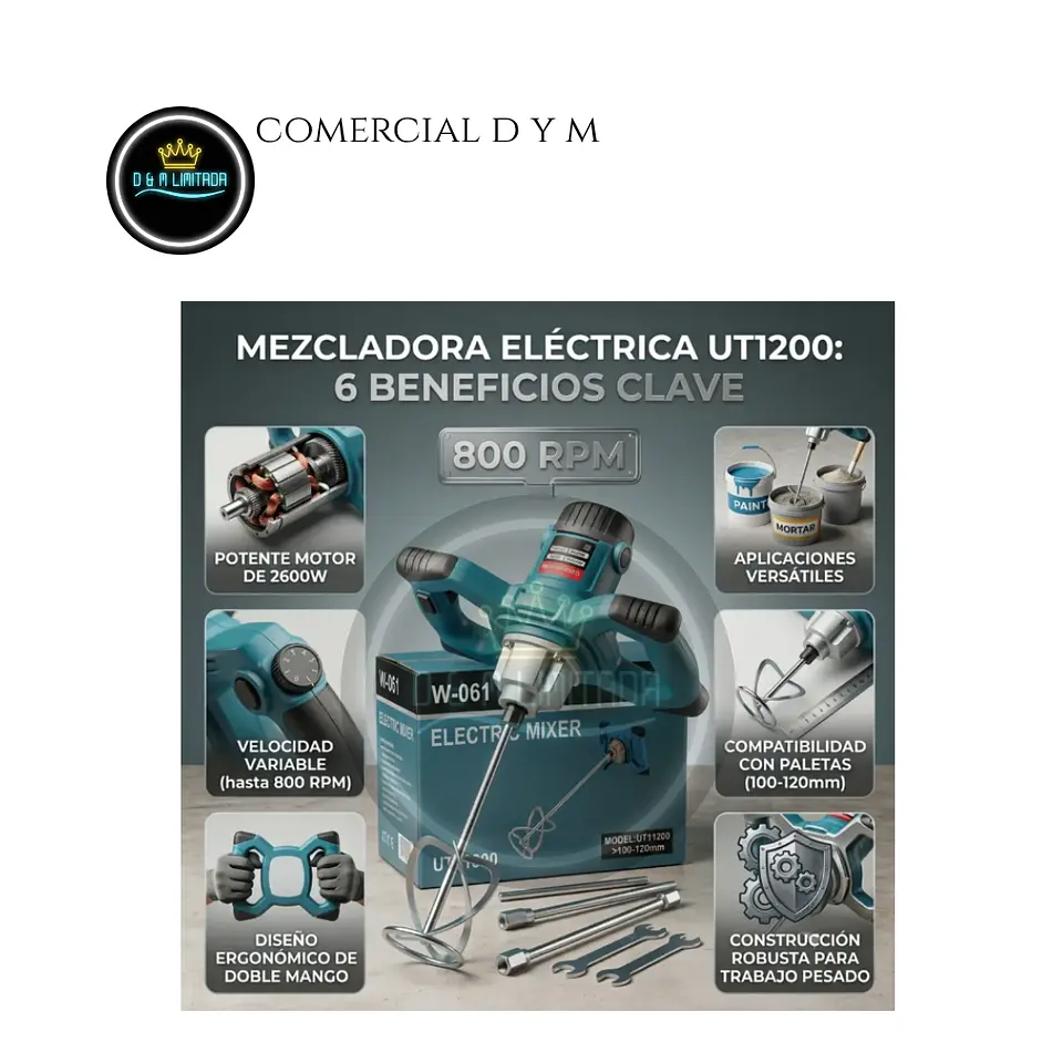 MEZCLADORA ELECTRICA DE 1200W 8
