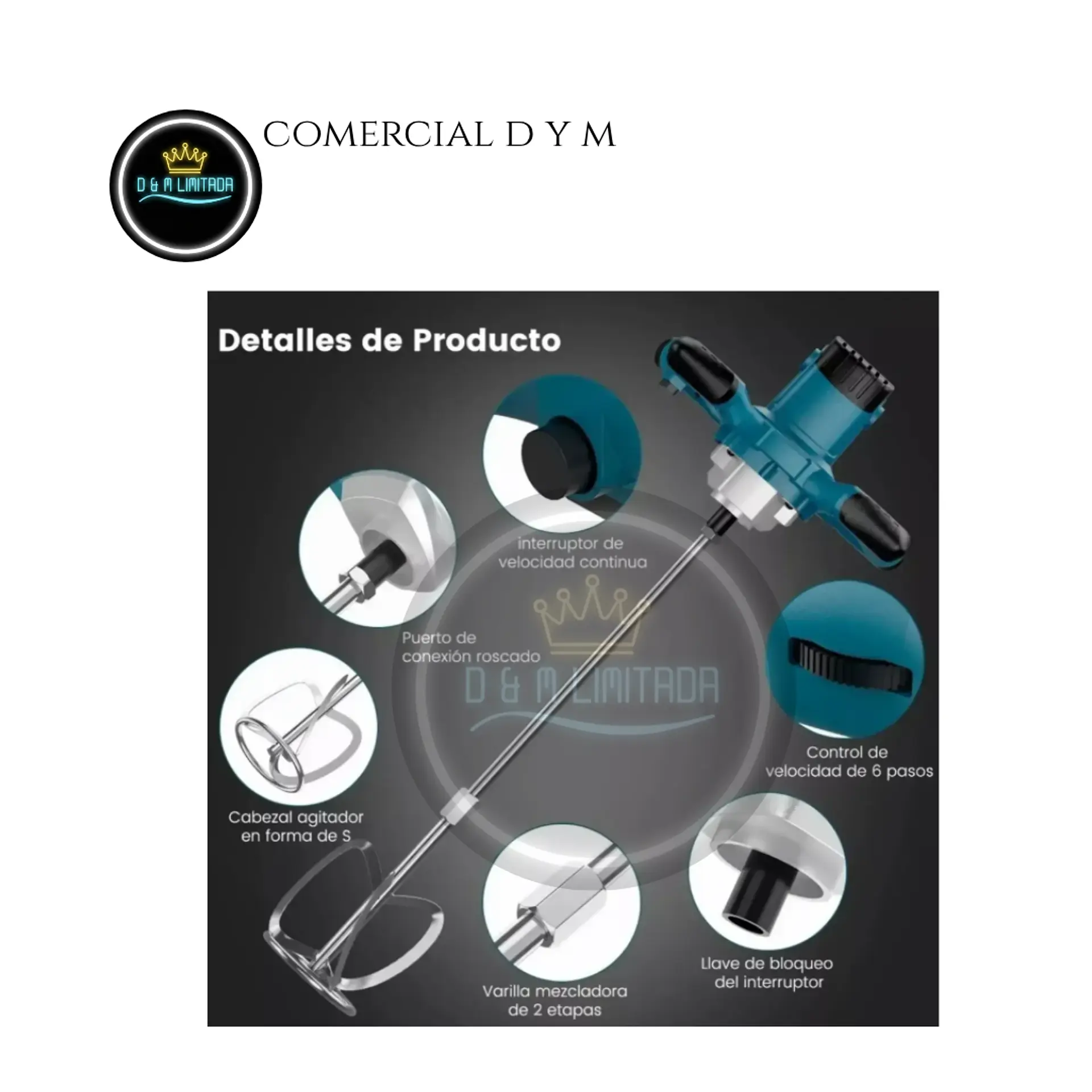 MEZCLADORA ELECTRICA DE 1200W 9