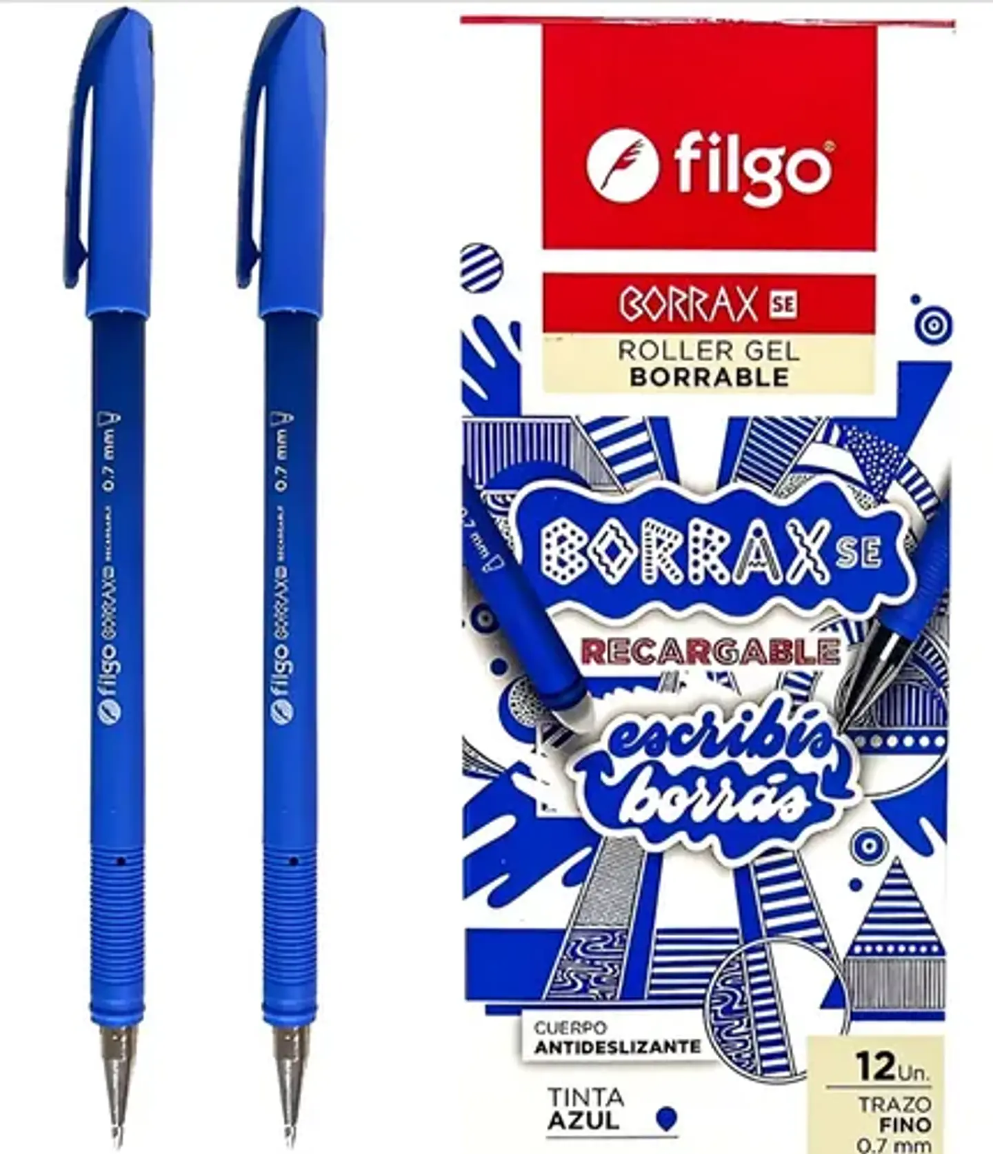 Roller gel borrable BORRAX SE tinta azul 2