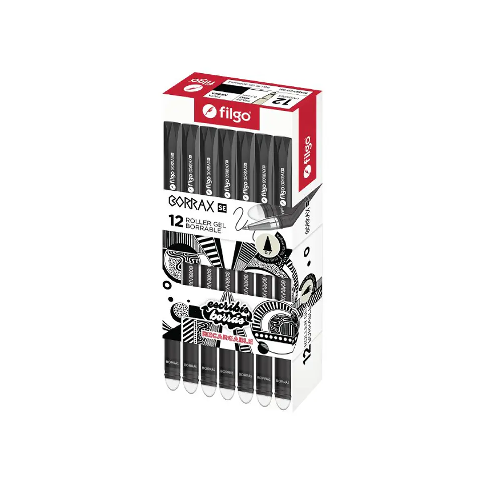 Roller gel borrable BORRAX SE tinta negra 2