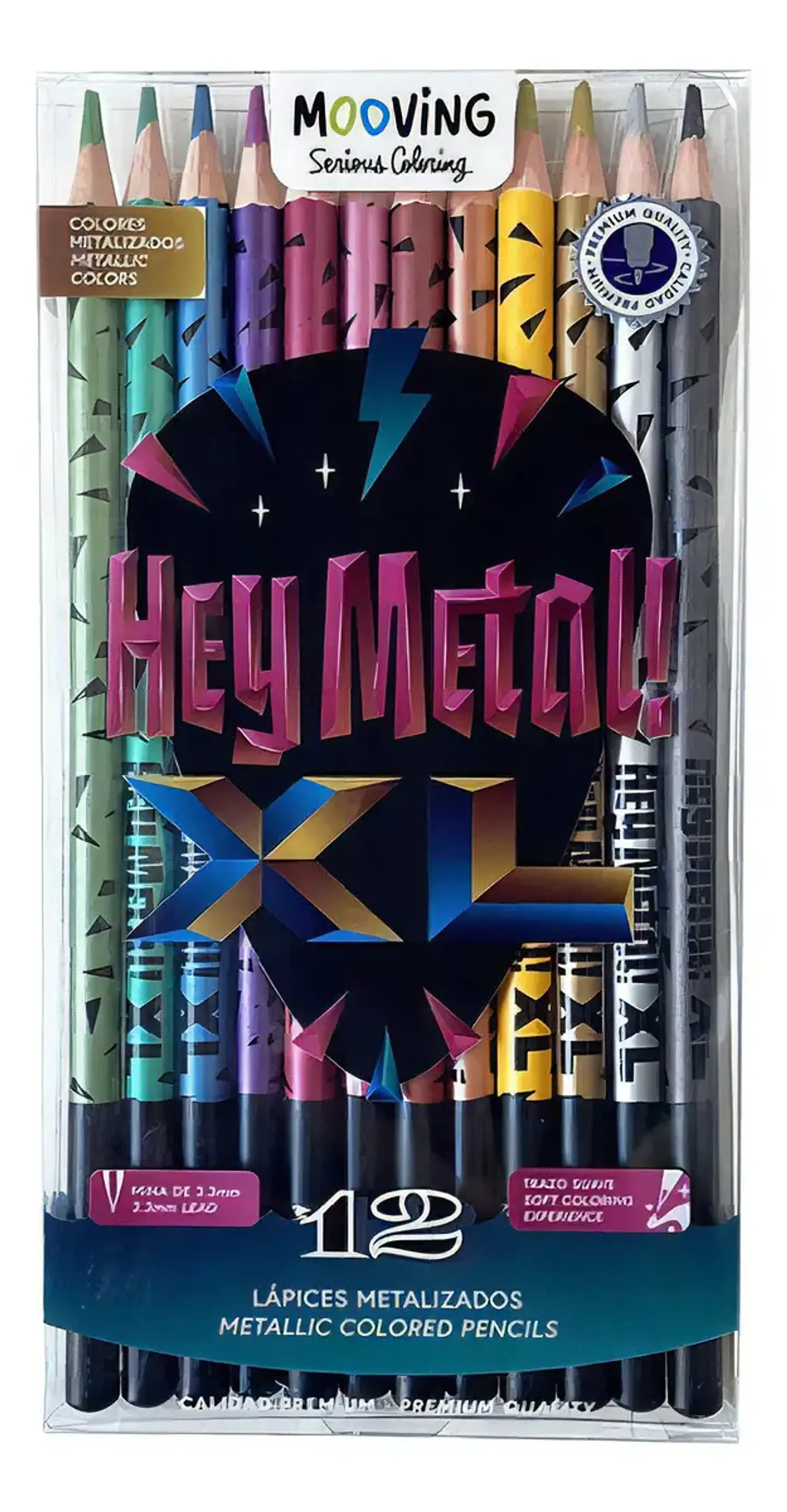 Estuche 12 lapices colores metalizados 1