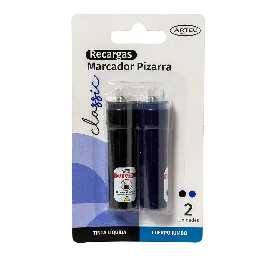Recargas Marcador De Pizarra Artel Azul-Negro 2 Unidades Cuerpo Jumbo 1