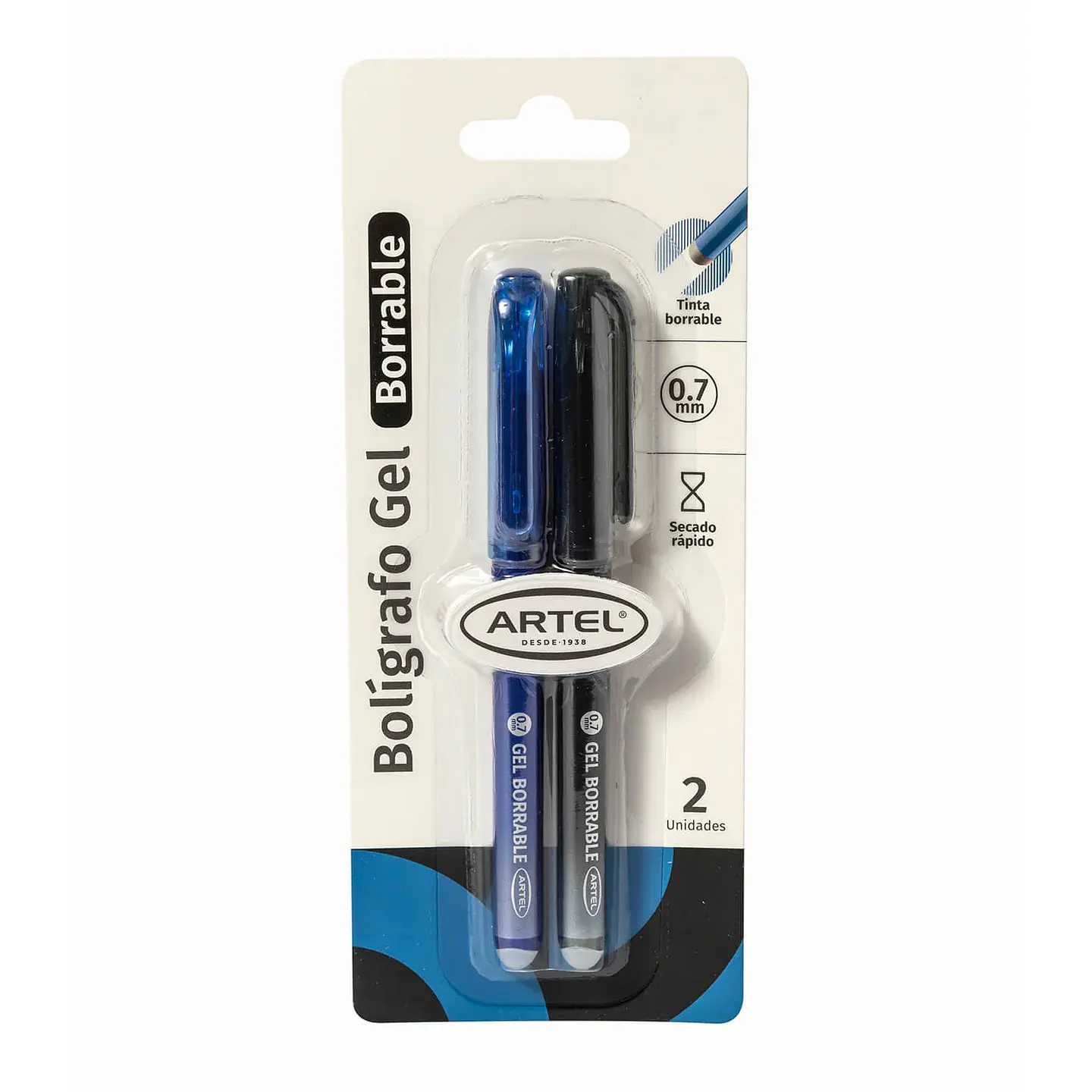 Pack Bolígrafo borrable Negro Azul Artel 1